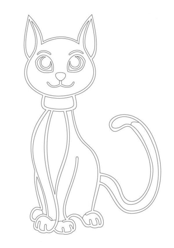 Трафарет кошки для рисования