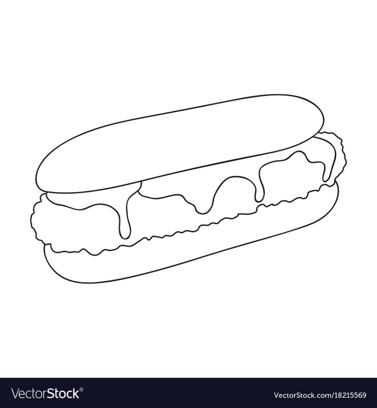 Эклер раскраска для детей