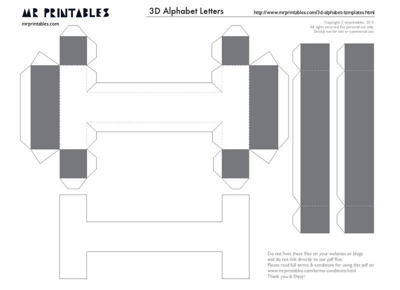 Объемные буквы развертка