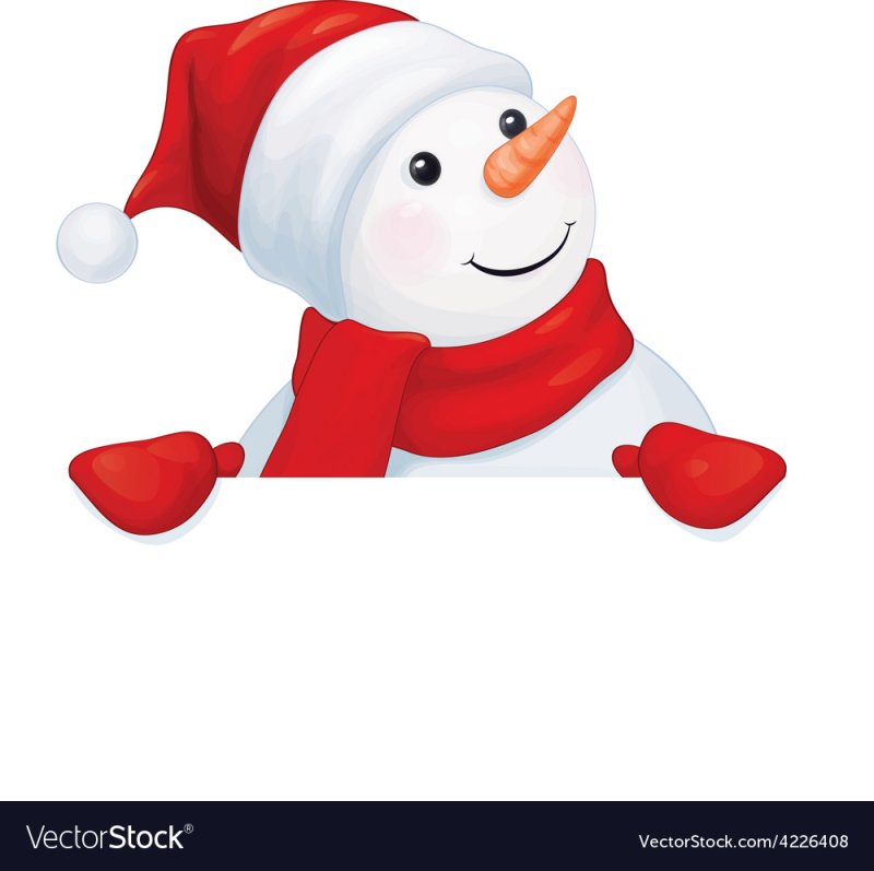 Снеговик выглядывает