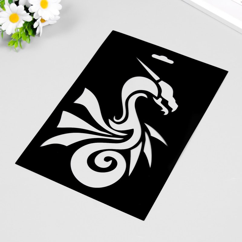 Дракон трафарет для выжигания