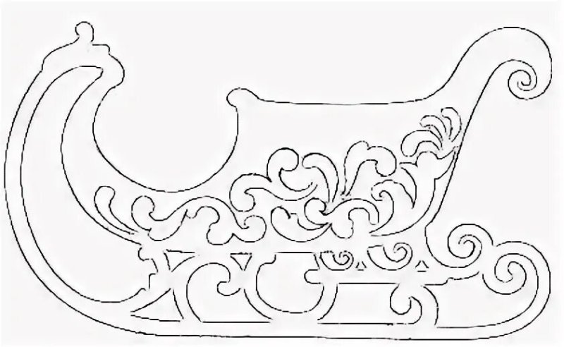 Сани резные трафарет