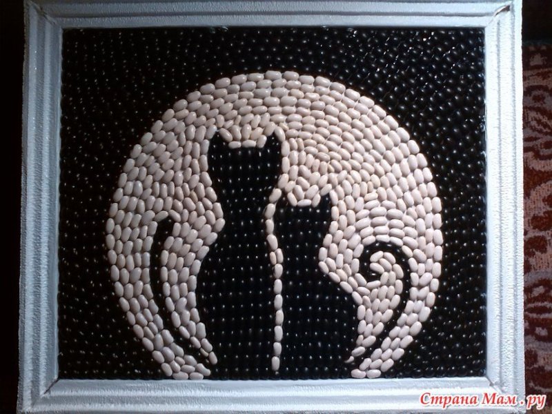 Панно из кофейных зерен