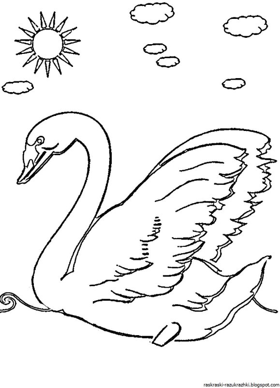Лебеденок раскраска