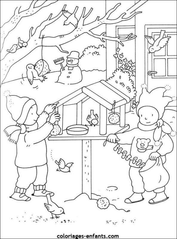 Зимние раскраски для детей