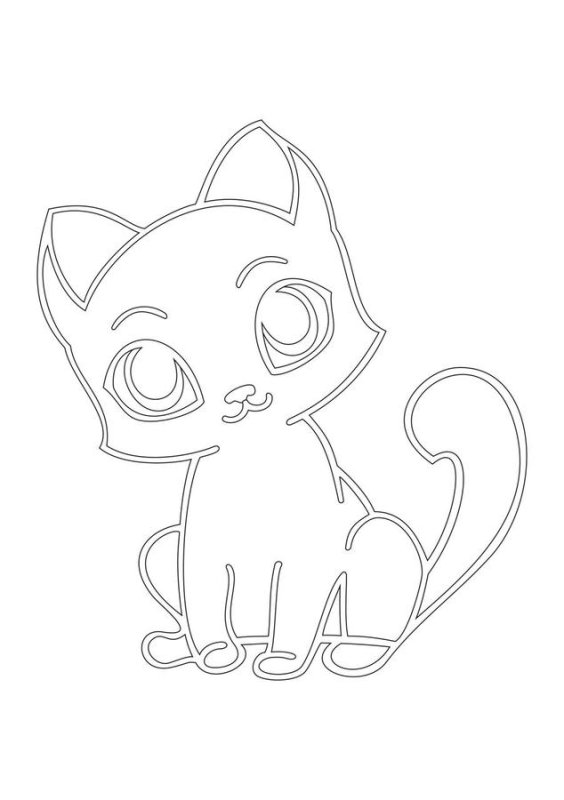 Шаблон кошки для рисования