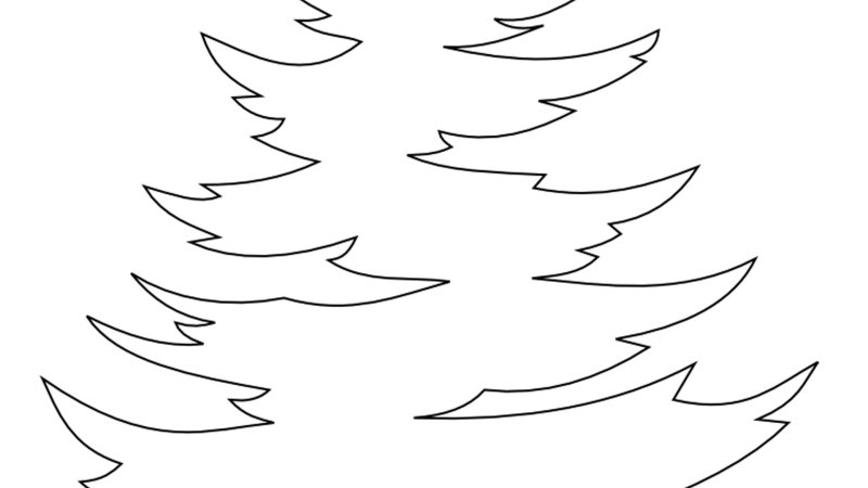 Ветка елки трафарет