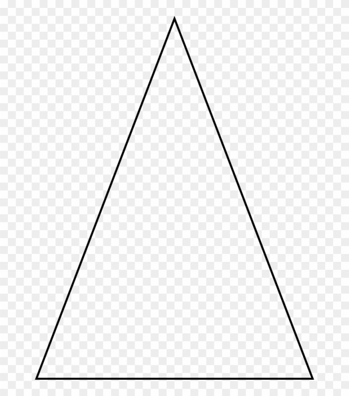 Равнобедренный треугольник на белом фоне