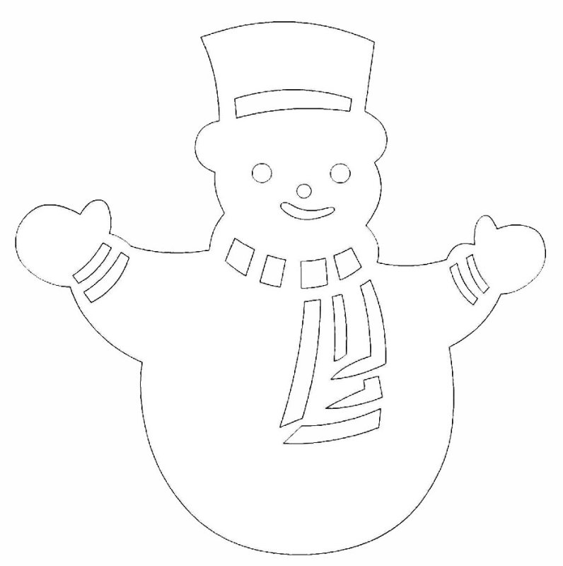 Вытынанки Снеговик сбоку