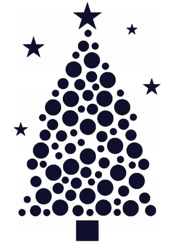 Трафарет на стену новый год