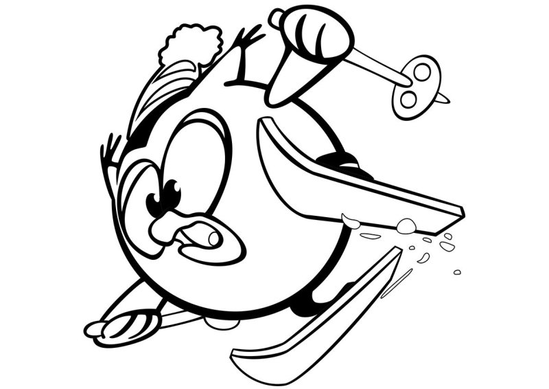 Смешарики Совунья на лыжах