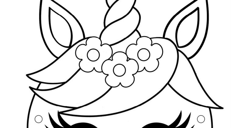 Маска единорога раскраска