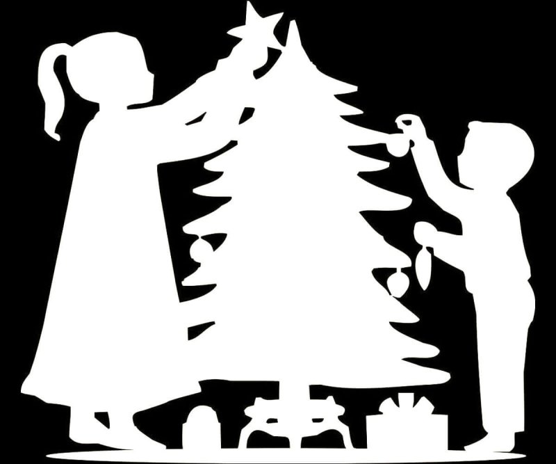 Трафареты на окна новогодние