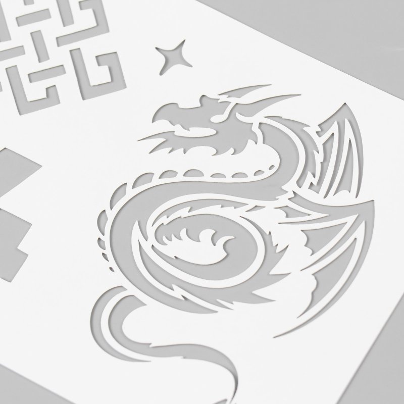 Трафареты драконов