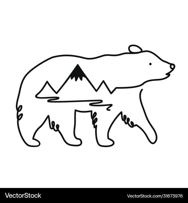 Силуэт медведя