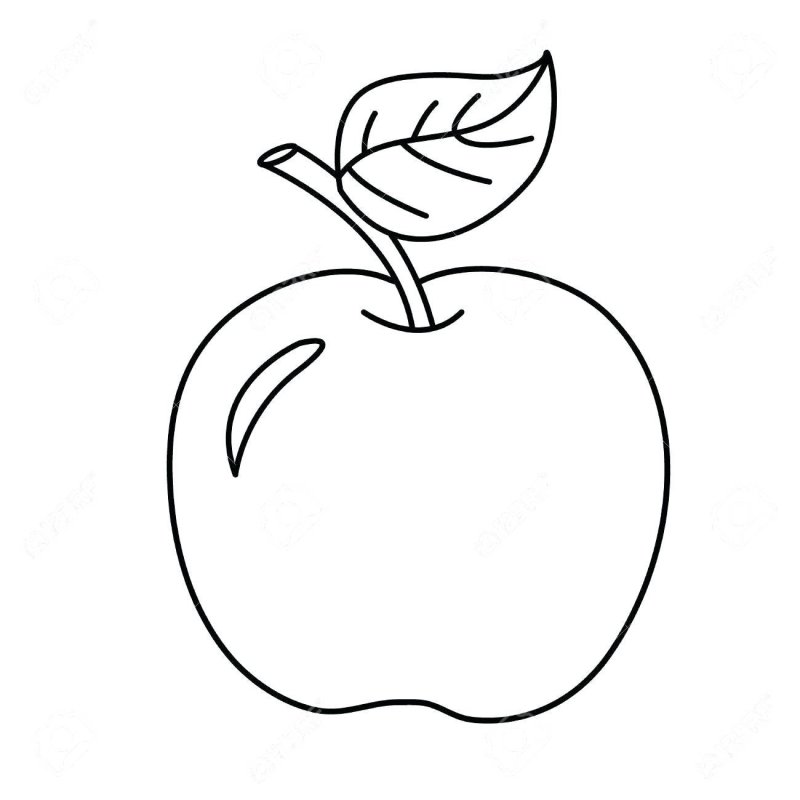 Яблочко раскраска для детей