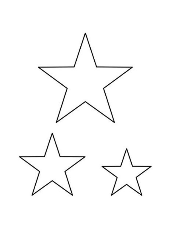 Звезды трафареты для вырезания разных размеров