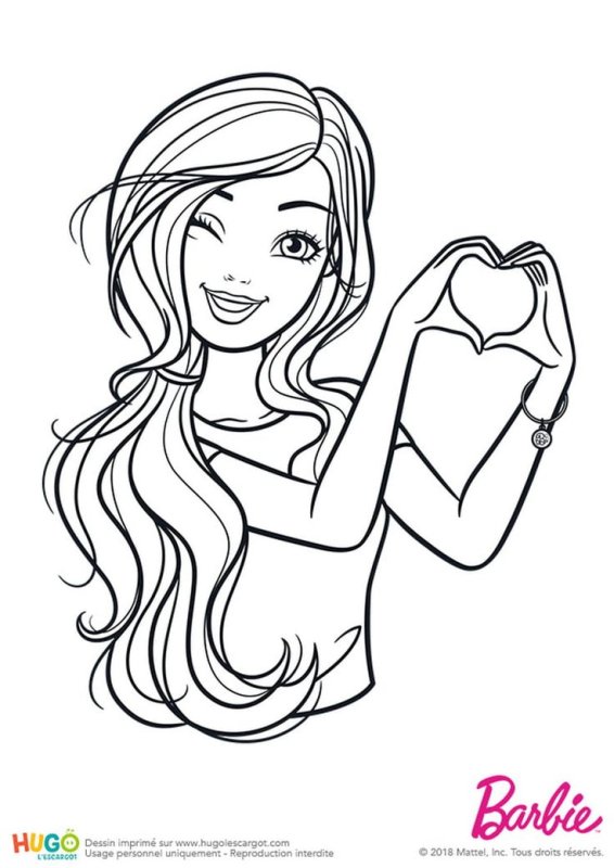 Раскраска для девочек красивые куклы Барби
