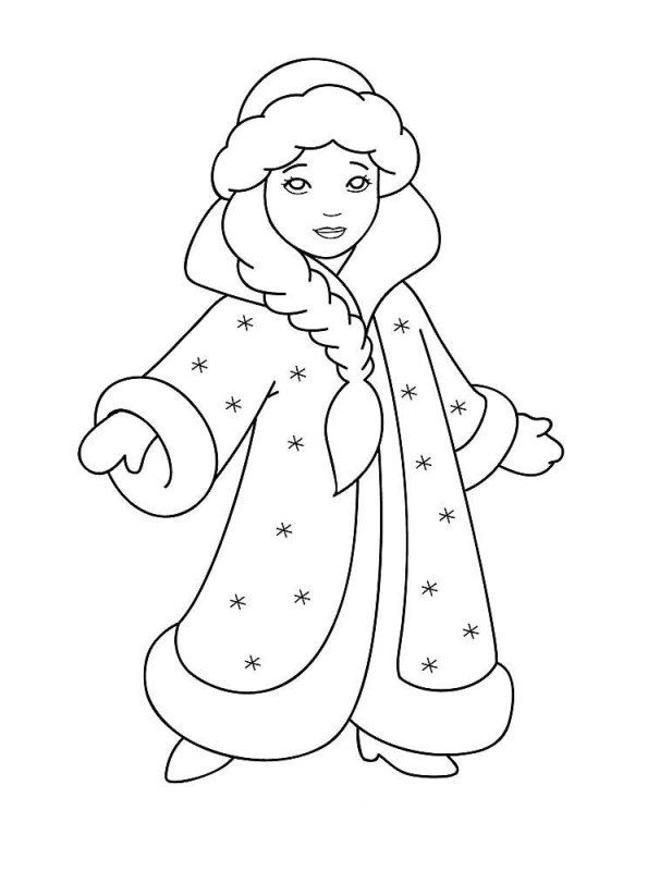 Картинки Снегурочки для срисовки