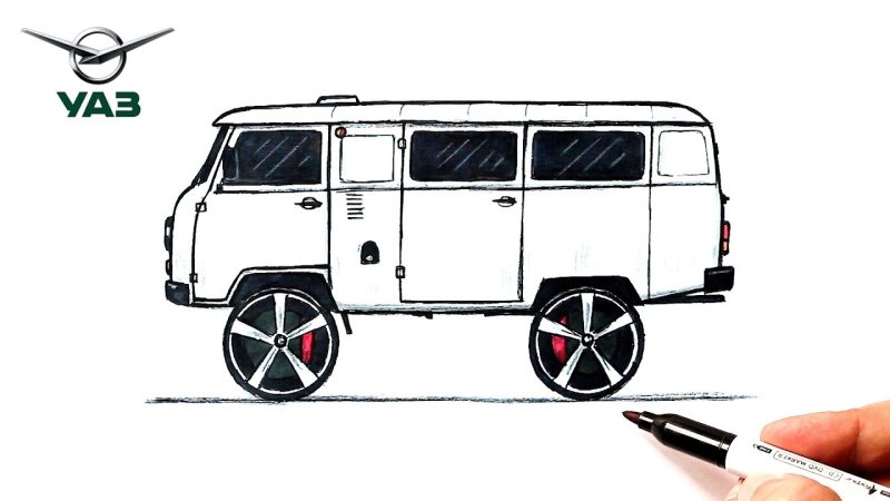 УАЗ 3962 сбоку рисунок