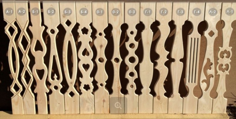 Резные плоские балясины из дерева