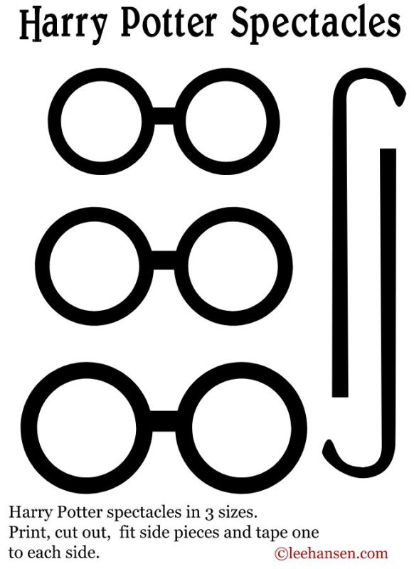 Очки Гарри Поттера для вырезания