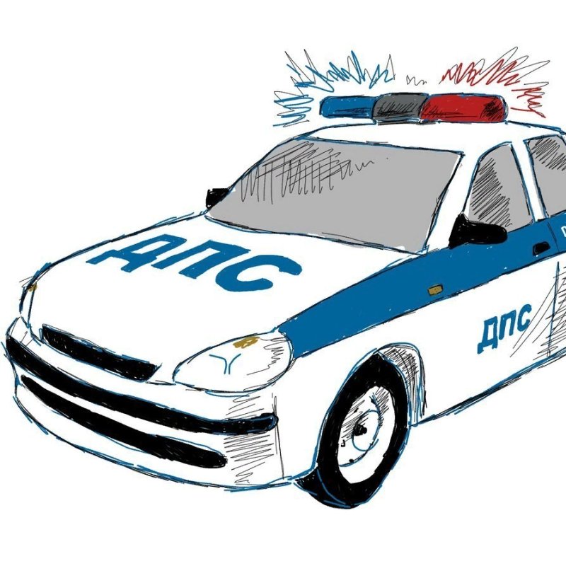 Машина ДПС мультяшная