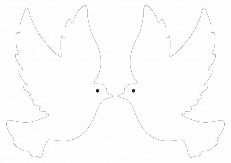Голуби для вырезания из бумаги шаблоны