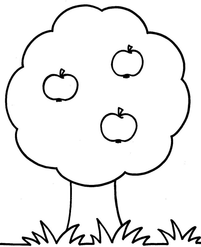 Дерево раскраска для детей