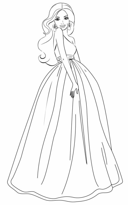 Рисунок принцессы для раскрашивания