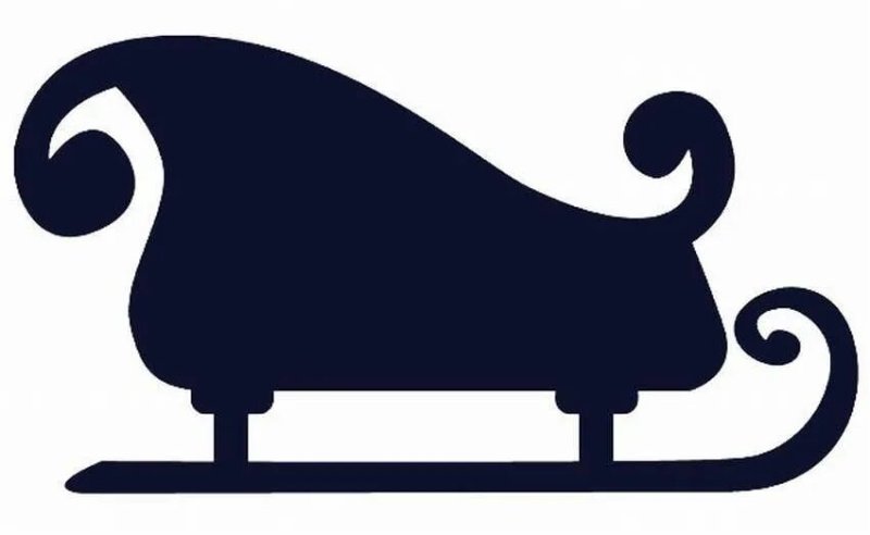 Сани трафарет новогодний