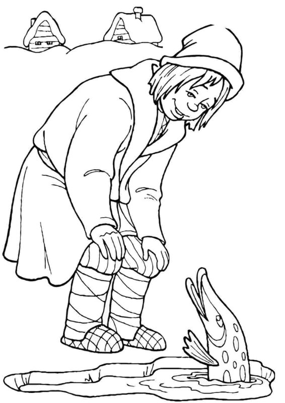 По щучьему велению раскраска