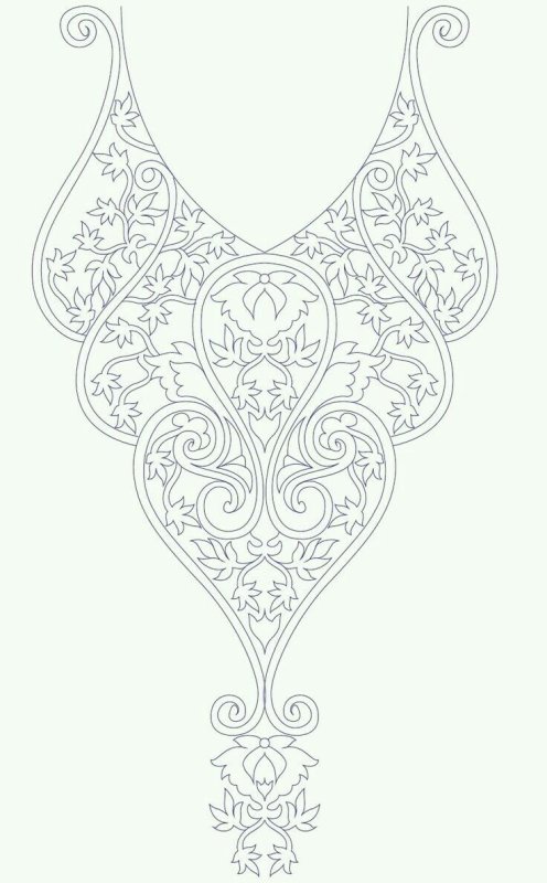 Узоры для люневильской вышивки горловины