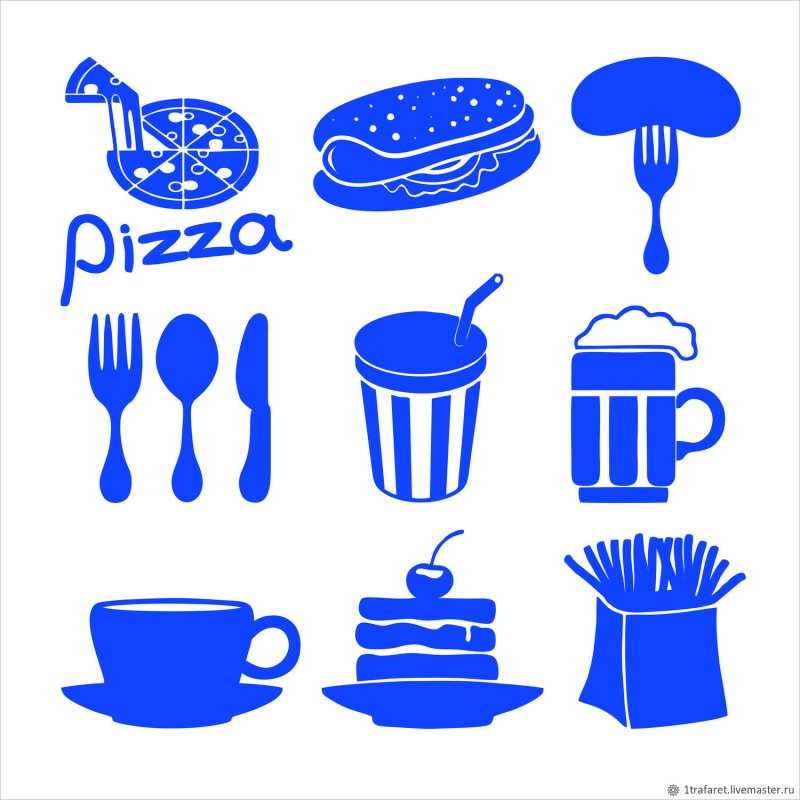 Трафарет фаст фуд для пряников