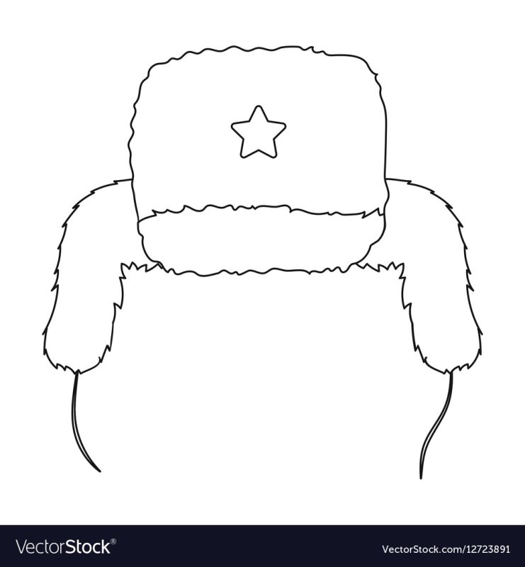 Шапка ушанка раскраска