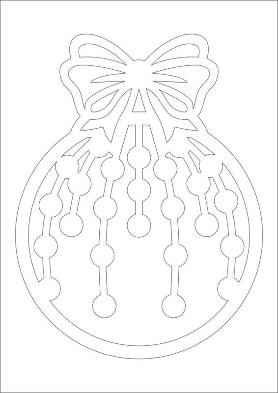 Новогодний шарик трафарет для вырезания