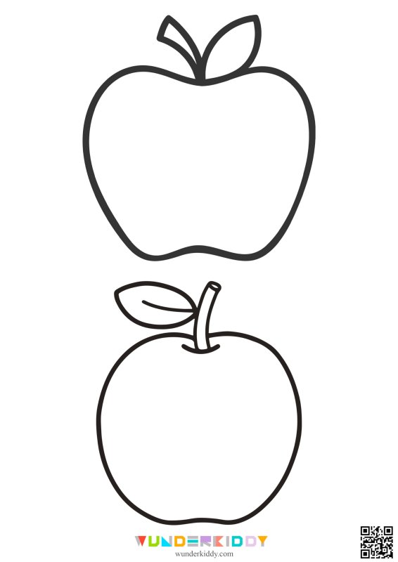 Яблоки печать шаблон