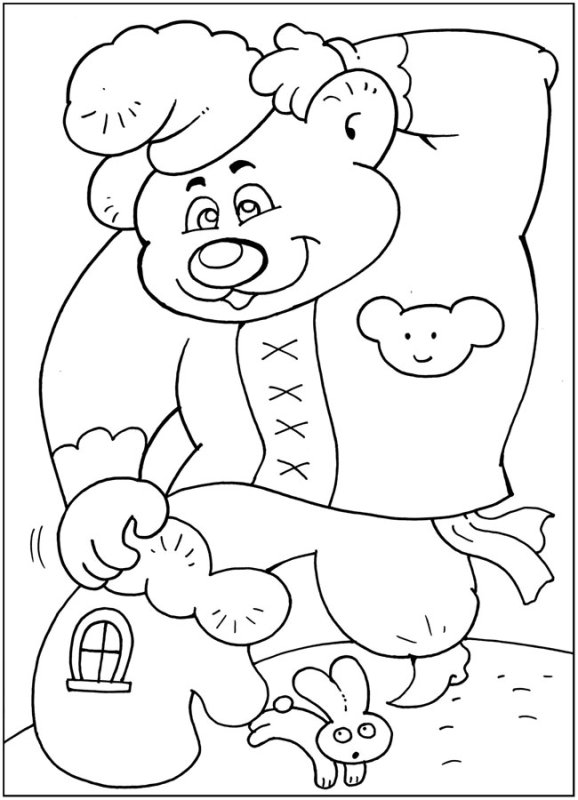 Раскраска по сказке рукавичка для детей