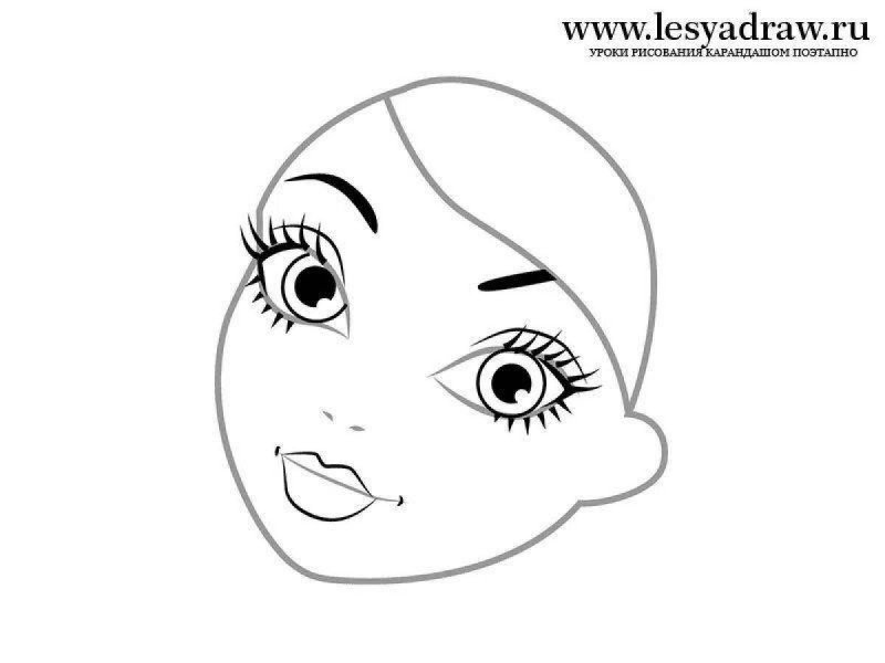 Лицо без волос для раскрашивания