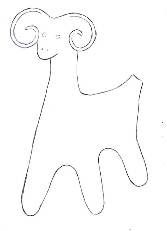 Трафарет филимоновской игрушки для росписи