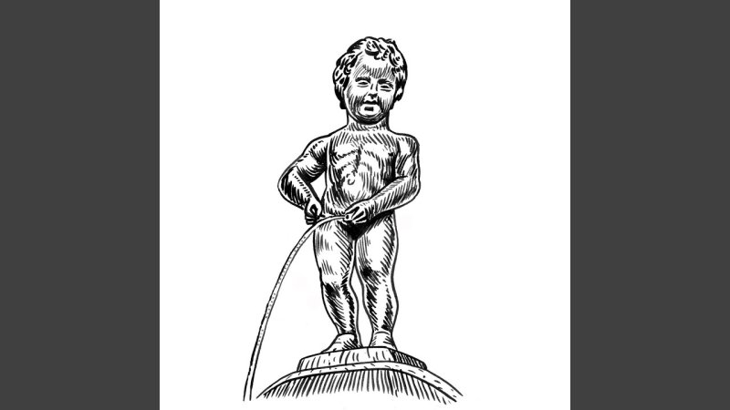 Писающий мальчик Графика