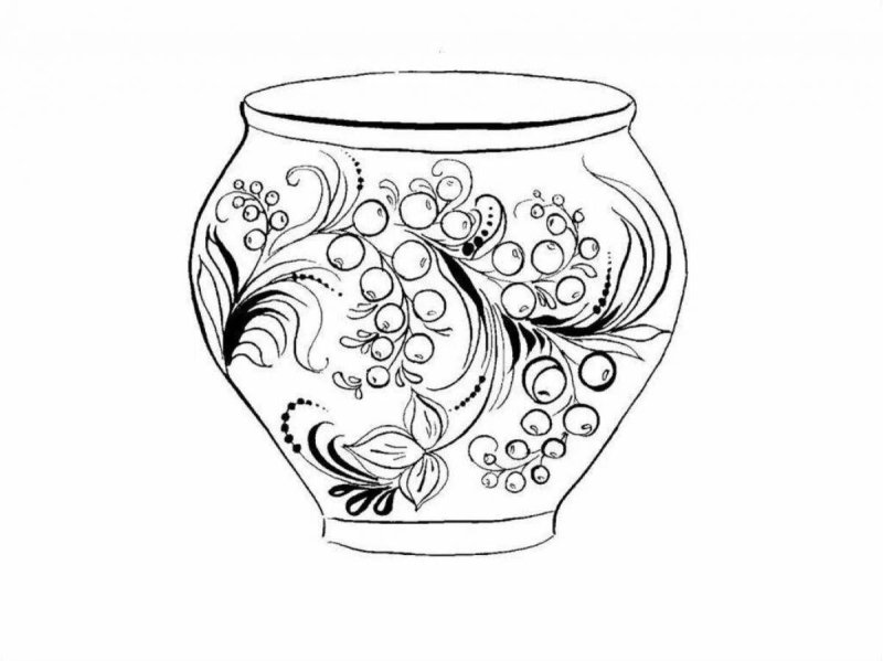 Раскраска "Хохломская роспись"