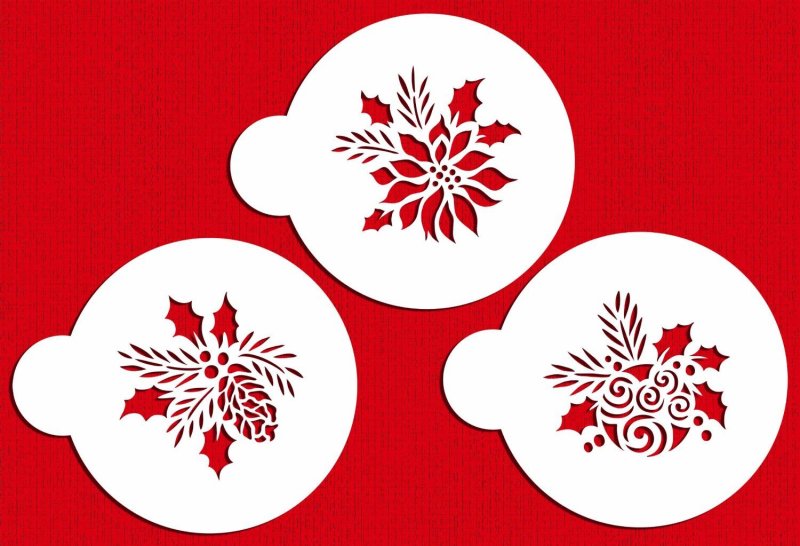 Трафарет с Рождеством на торт