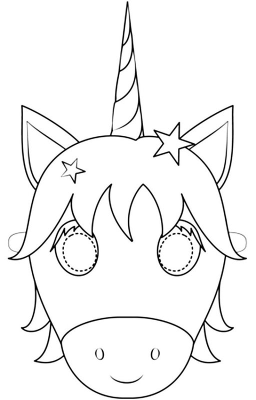 Раскраски маски Единорожки