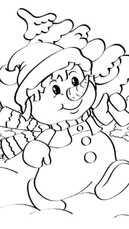 Снеговик раскраска