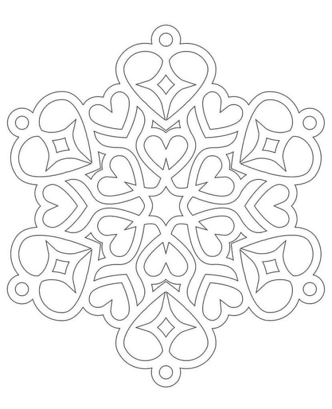 Снежинка раскраска