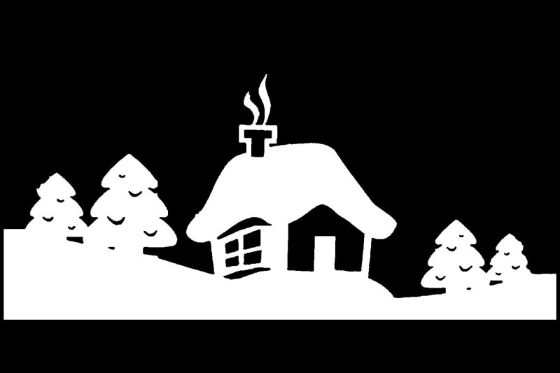 Вытынанки домик в лесу