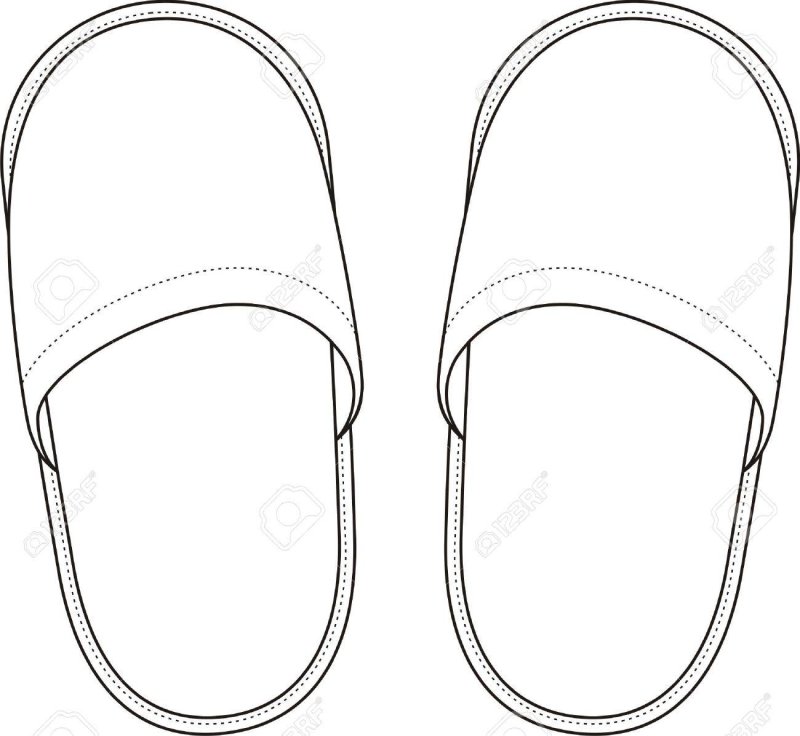 Тапки раскраска для детей