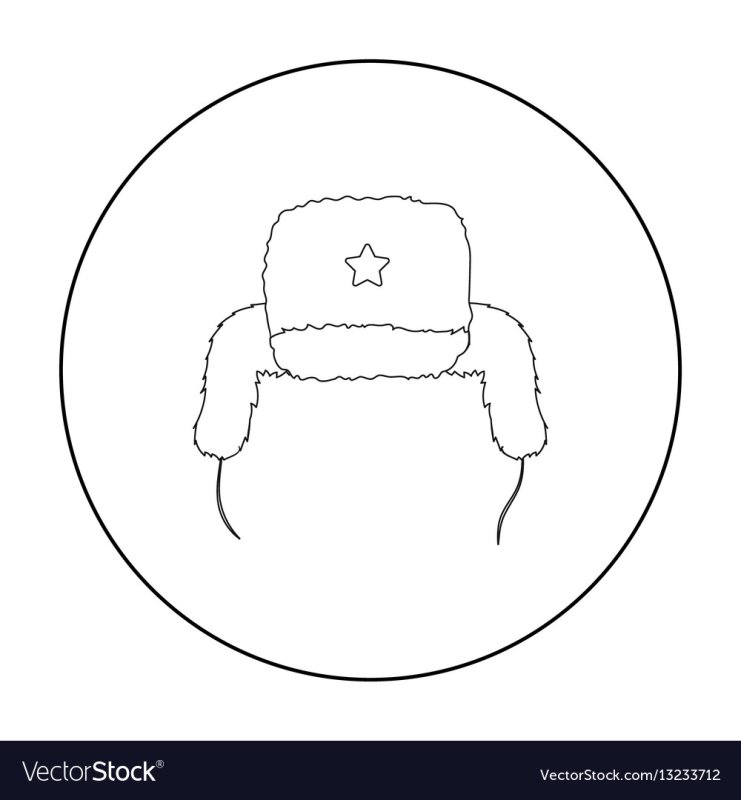 Шапка ушанка раскраска для детей