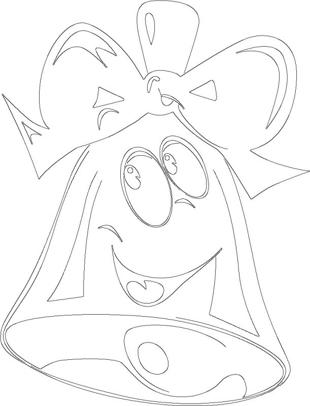 Шаблон колокольчика на 1 сентября для вырезания